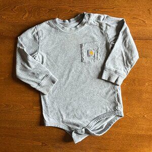 Carhartt long-sleeve gray pocket onesie 24